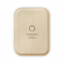 Light-colored ground elder art handcrafted birch wood serving tray with rounded corners