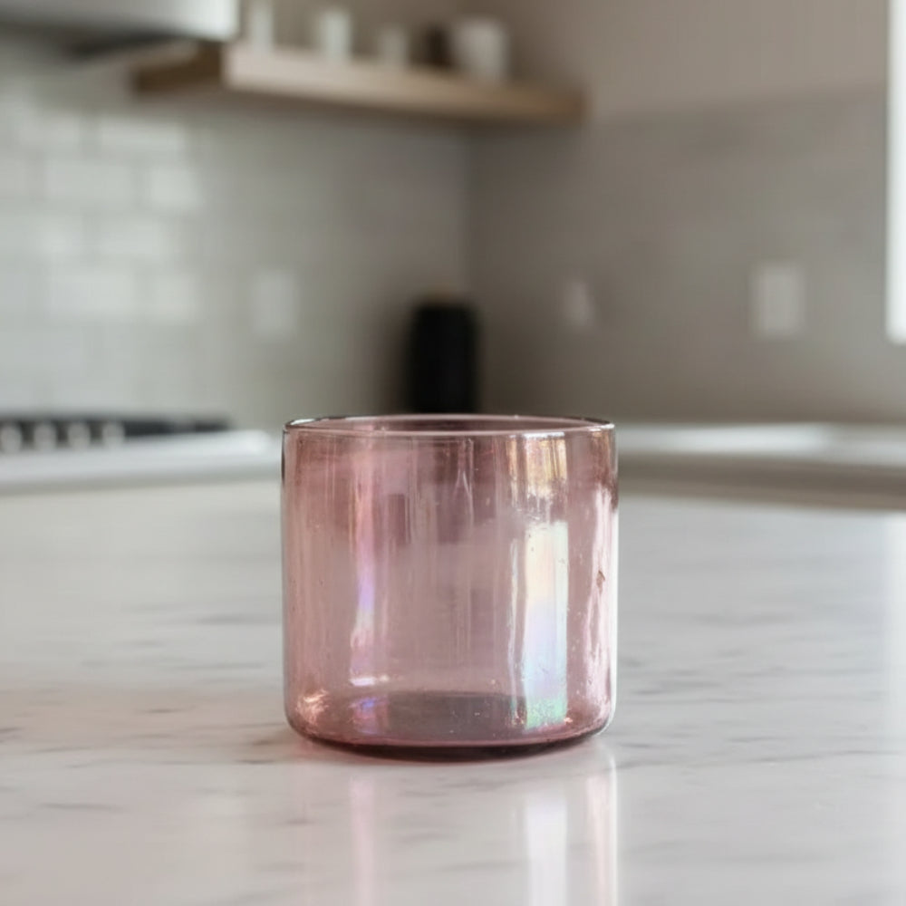 Hand blown amethyst lustre wine cocktail glass from family run workshop