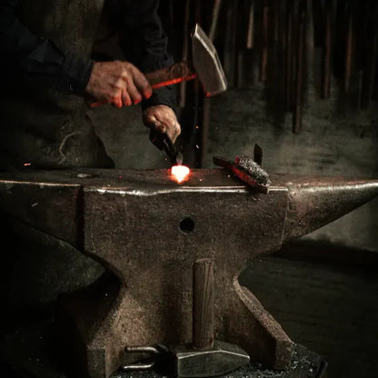 Hand-forged iron candelabra crafted by expert blacksmiths for a premium feel decor