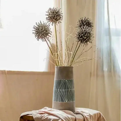Hand-Painted Terracotta Table Vase - Artisan Decor