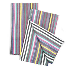 Hand Woven Guatemalan Kitchen Striped Towel Sets - Soft Multi