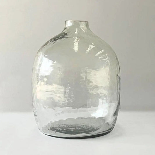 Glass vase on light background