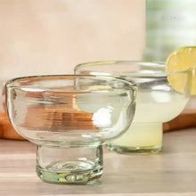 Clear handblown Mexican glasses for mezcal tasting and laid-back cocktails