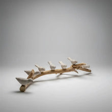 Handmade eco-friendly wooden branch with six handcrafted ceramic bird figurines for decor