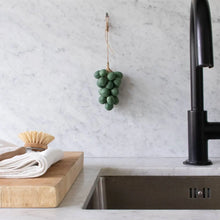 Handcrafted green grape soap decor, olive oil, hanging on wall hook