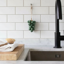 Handcrafted green grape soap decor, olive oil, hanging on wall hook