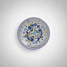 Handmade dinner plate with colorful fish design in food-safe paint