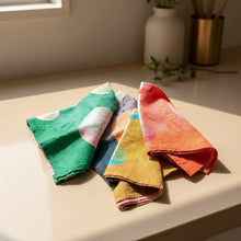 Colorful handmade eco-friendly patterned tea towels from Handmade Linen Napkins Set