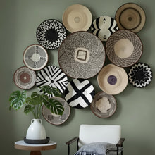 Decorative handmade eco-friendly wall baskets made from palm leaves from Zimbabwe