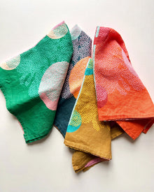 Colorful handmade eco-friendly patterned tea towels from Handmade Linen Napkins Set