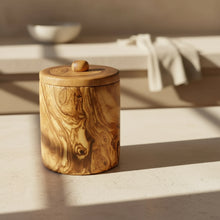 Handmade eco-friendly olivewood spice jars with lids for stylish kitchen storage