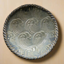 Waves Dish Handmade Pottery with embossed wave pattern and rope rim, perfect as a ring dish