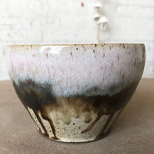 Handmade eco-friendly ceramic bowl with unique glaze combo and drippy design