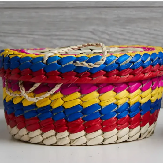 Colorful basket close up