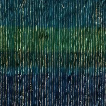 Handwoven vetiver table runner with vertical stripes in deep blue teal and green perfect for vetiver table decor
