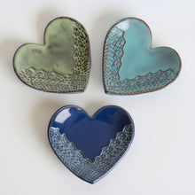 Handmade heart ring dish set, 6 eco-friendly ceramic trinket dishes