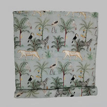 Traditional Indian Kantha quilt with block printed jungle theme