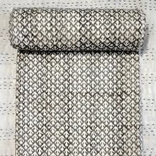 Traditional Indian block print quilt in tan 