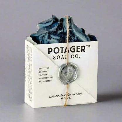 Lavender charcoal soap from Potager’s Lavender Charcoal for a charcoal cleansing ritual
