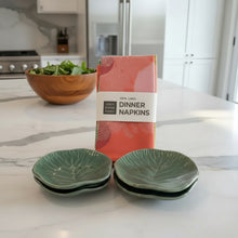 Handcrafted sage green leaf-shaped ceramic appetizer plates from Leaf Nest set