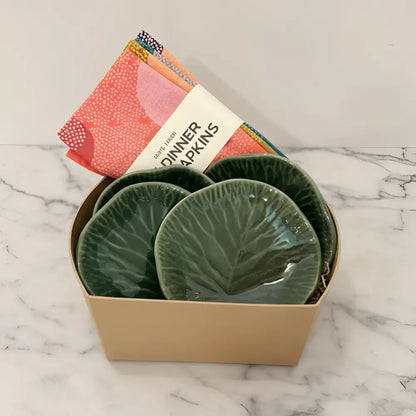 Leaf Nest handcrafted green leaf plates in eco-friendly gift box