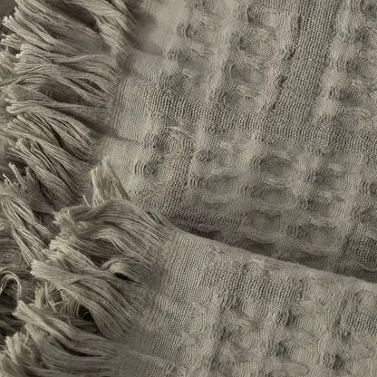 Olive green fabric close up