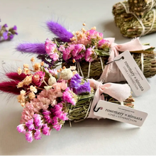 Handmade Love + Connection Bundle with dried flowers and pink ribbon