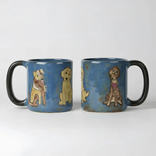 Blue Man’s Best Friend mug by Mara Ceramica Artisans with hand-painted dog designs