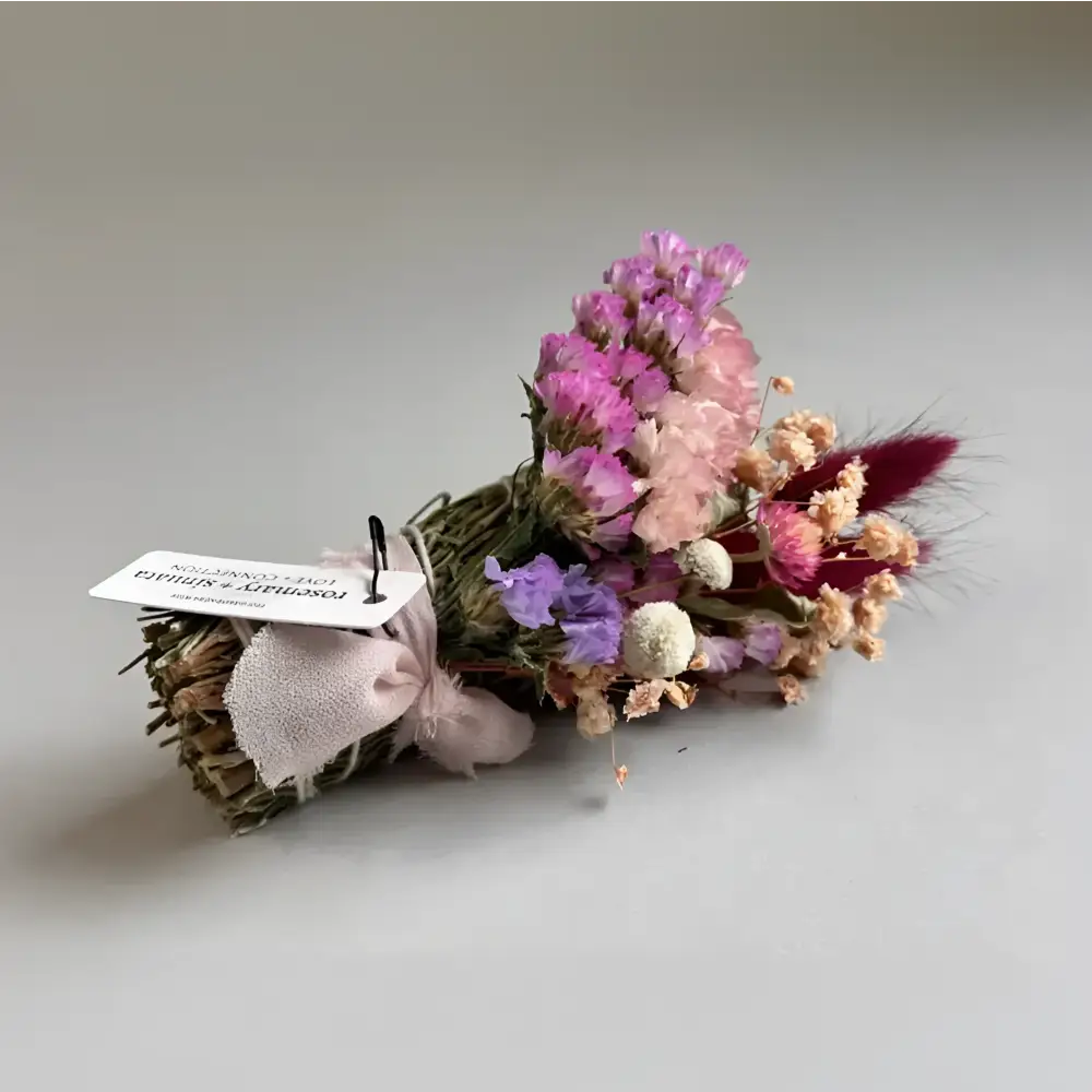 Handcrafted Mini Aroma Nest with pink dried flowers bouquet