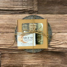 Mini smudge nest set with ash & air smudge sticks and soapstone plate