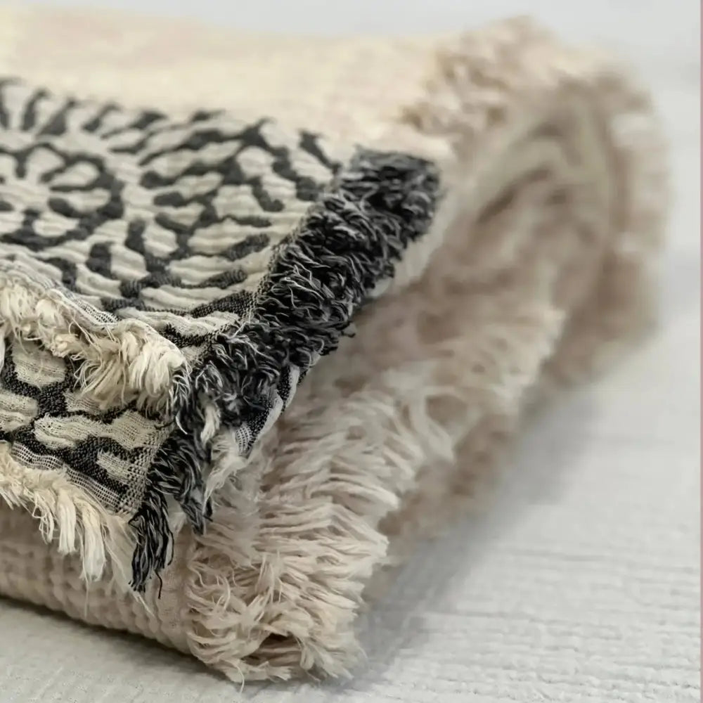 Muslin Bed Blanket Crane Design - Queen/King - Bed Blanket