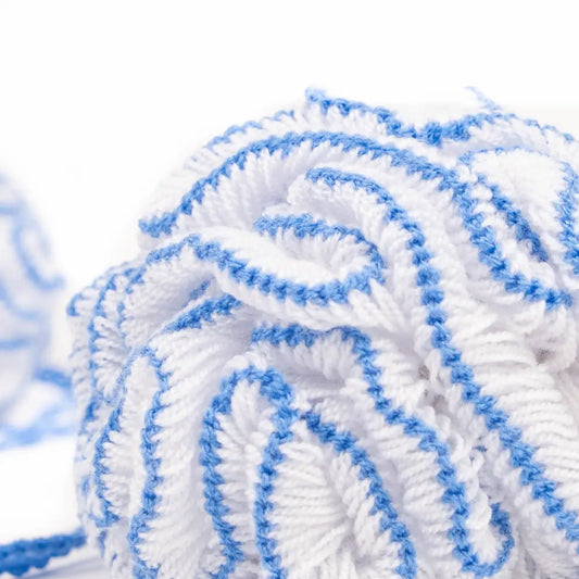 Organic Cotton Shower Pouf - Blue - Pouf