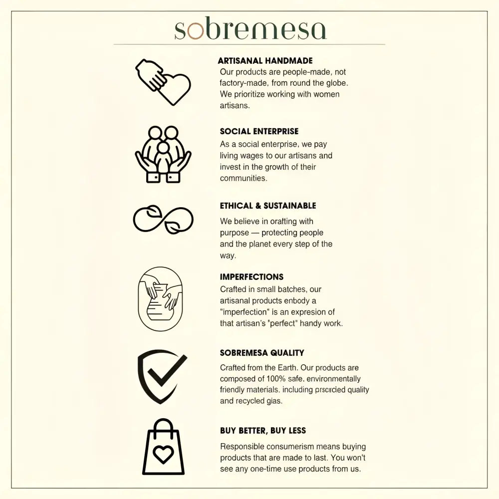 Beige white minimalist poster icons artisanal handmade products organic cotton tea towel set wearable towel apron