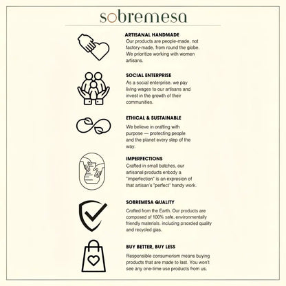 Beige white minimalist poster icons artisanal handmade products organic cotton tea towel set wearable towel apron