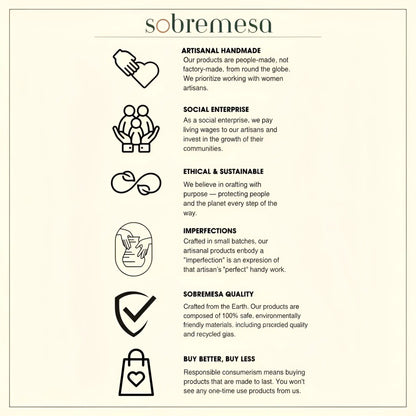 Beige white minimalist poster icons artisanal handmade products organic cotton tea towel set wearable towel apron