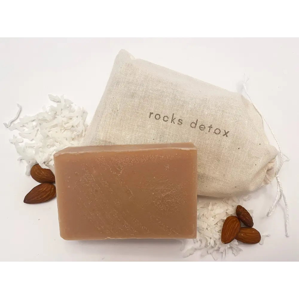 Organic shea butter soap bar with almond and coconut scents