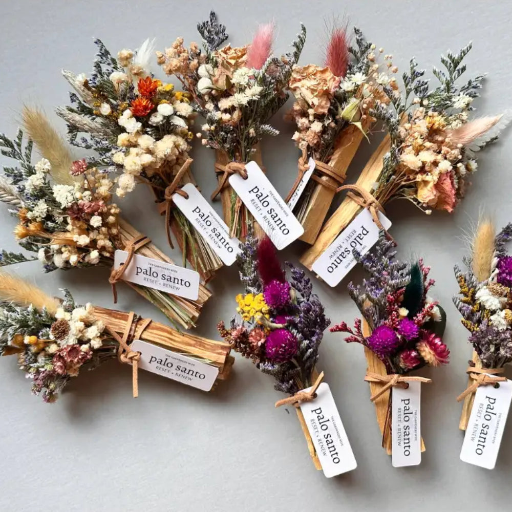 Handmade eco-friendly palo santo dried floral bouquets from Palo Santo London