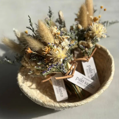 Handmade eco-friendly Palo Santo + Flora dried floral basket