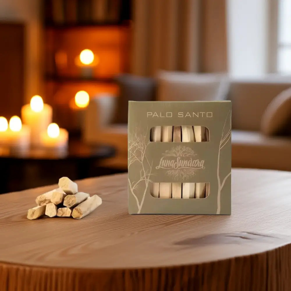 Box of Premium Peruvian Palo Santo Smudging Sticks for aromatic healing and cleansing