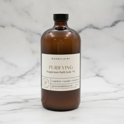 Baudelaire Purify magnesium chloride soak bottle with bentonite clay for warm baths