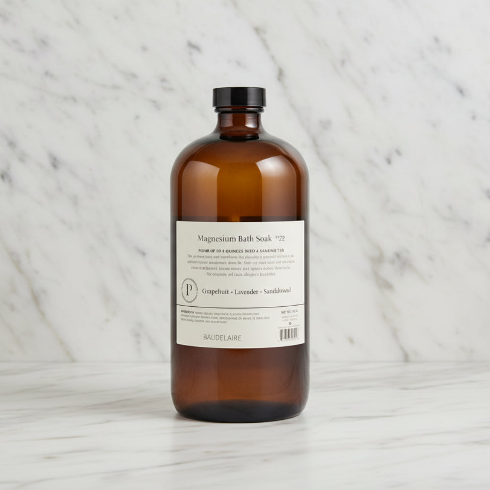 PURIFY Magnesium Soak 40oz amber bottle with magnesium chloride for warm baths