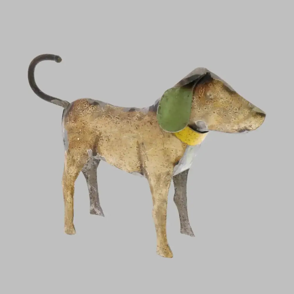Reclaimed Metal Dogs - Assorted Colors - Beige - Figurine