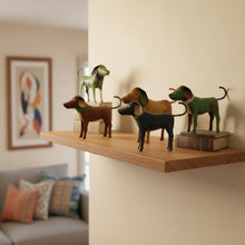 Colorful reclaimed metal dogs figurines for home decor and gift ideas