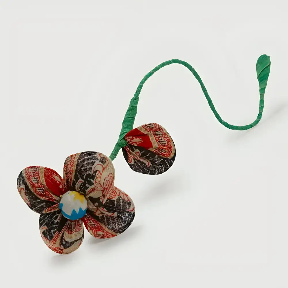 fabric flower on white background