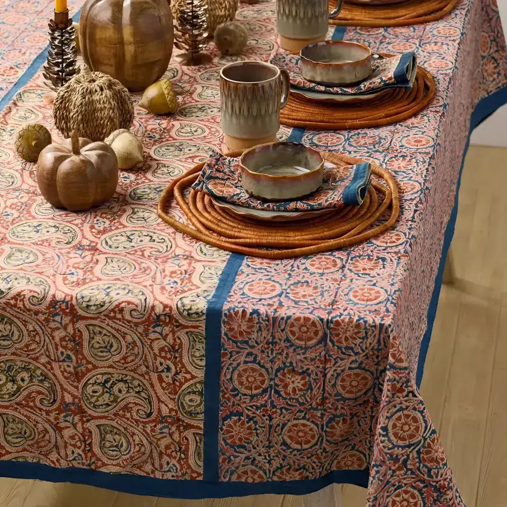 Reversible Compass Paisley Tablecloth - 60’’ x 90’’ - Tablecloth