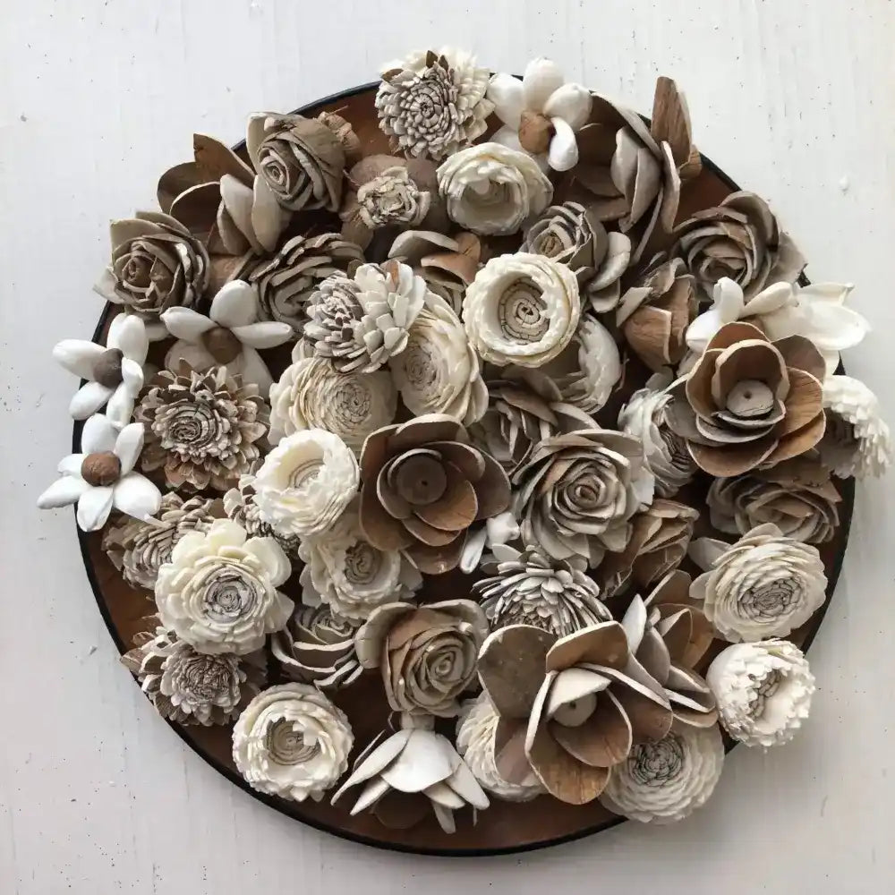 Sola Wood Flower Assortment - Set of 50 - Artisan Decor