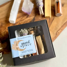Black box celestial ritual kit by the gardeners wife with palo santo stick sage and dried herbs for creating intentional space