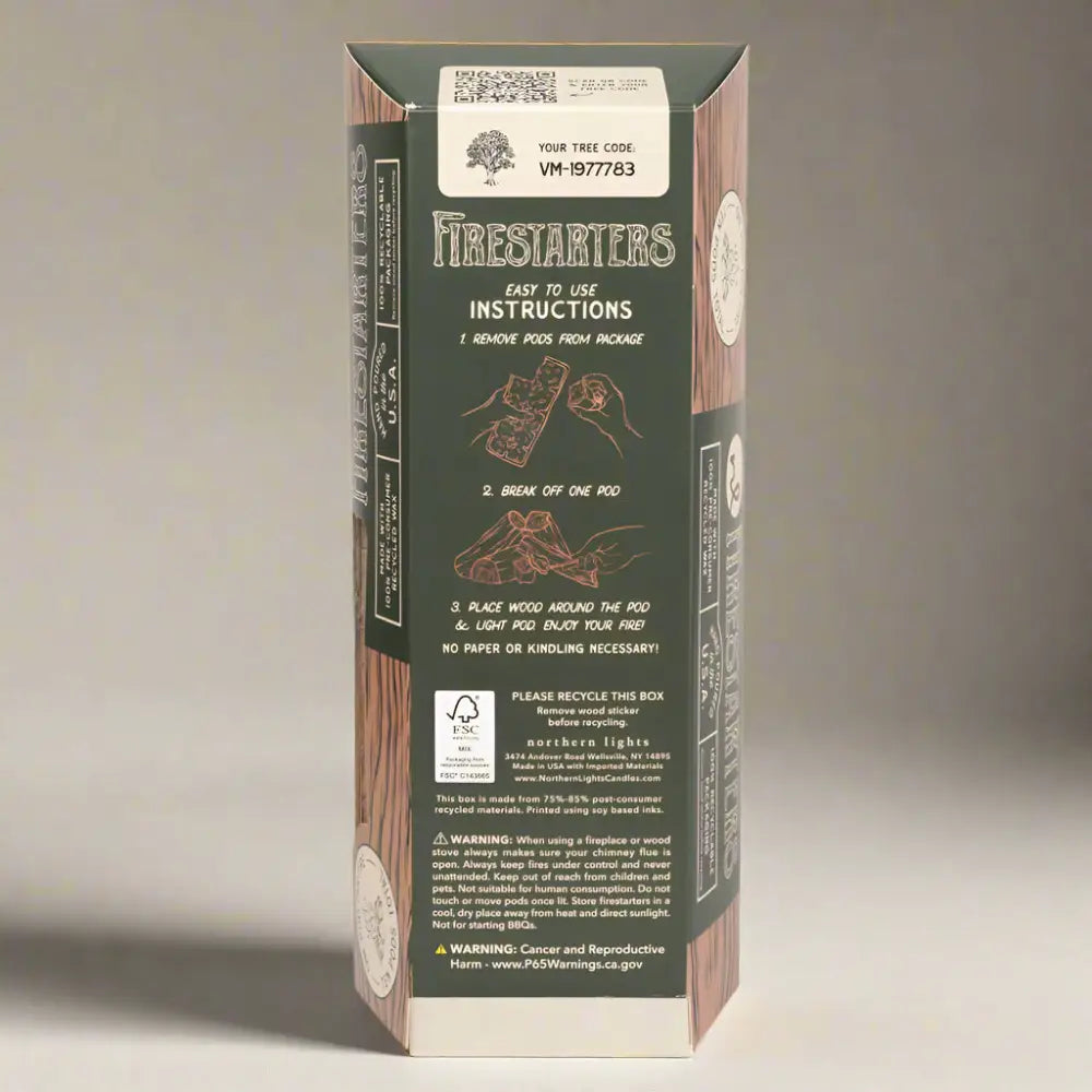Firestarters Evergreen Forest back of box information