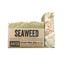 Seaweed soap bar with green pink speckles, dead sea clay, mineral sea salt