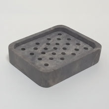 Handmade eco-friendly soapstone big hole soap dish in dark gray